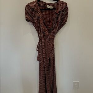 Adrienne Vinttadini Vintage Brown Polka Dot dress